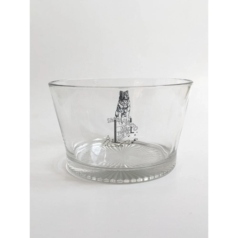 Vintage Sacramento Dog‎ Training Club Glass Ice Bucket German Shepherd Graphic